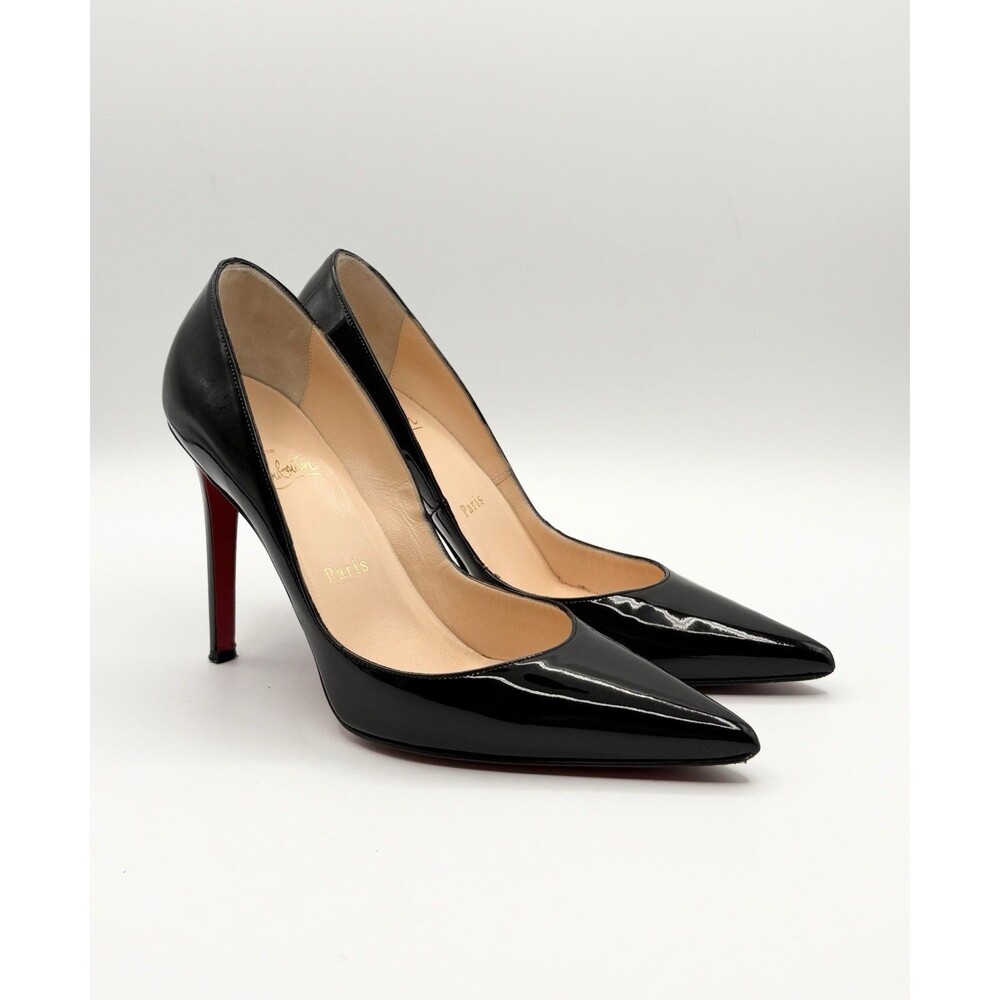 Christian Louboutin Black Patent Leather Stiletto Heels New Decoltissimo EU 38 - Picture 3 of 15